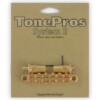 TonePros T3BT-G Tune-O-Matic Bridge Metric, Large Posts and Notched Saddles (Gold)