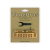 TonePros AVT2P-SG Wraparound Puente + Tornillos de bloqueo Standard, cabeza grande (dorado satinado)
